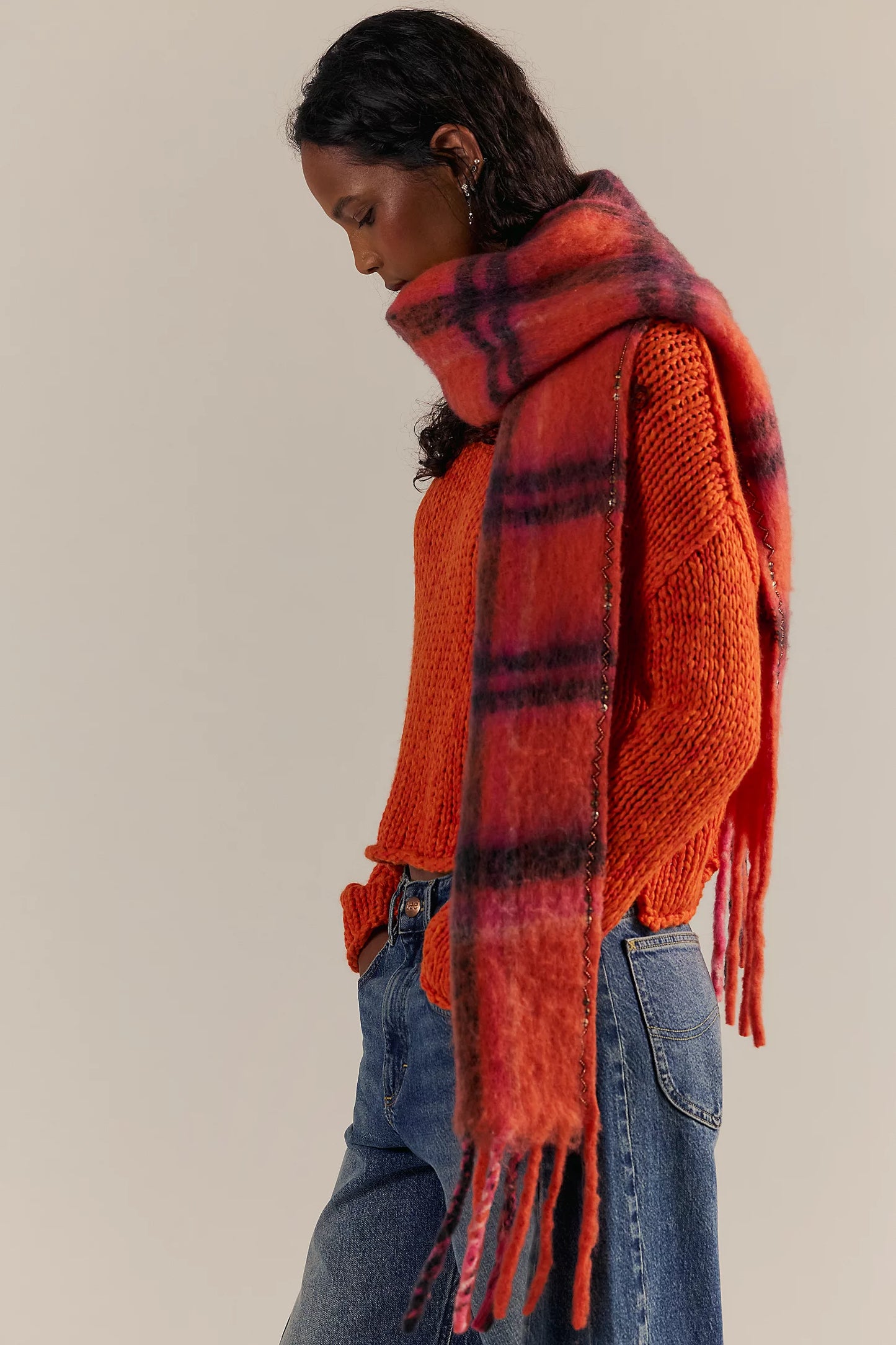 Highland Plaid Skinny Scarf