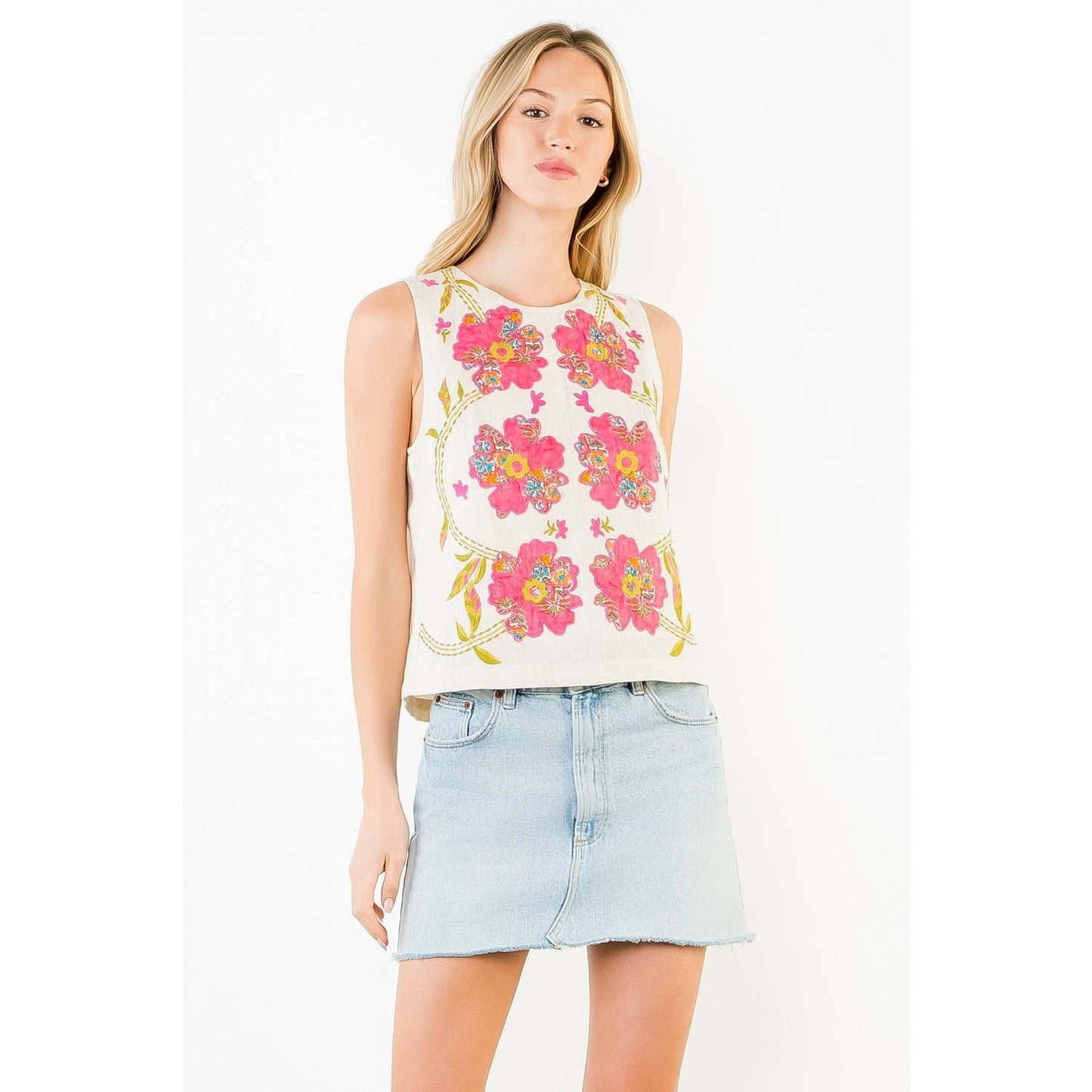 Carrie Sleeveless Floral Top