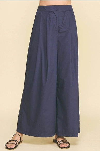 Solid Poplin Wide Pant