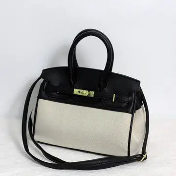 Classic Canvas and Pu Leather Tote Bag