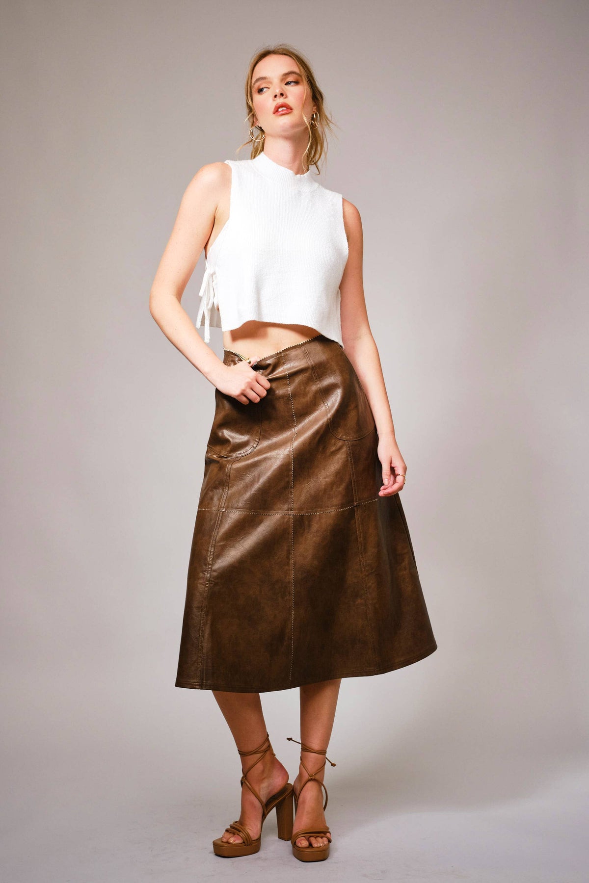 Rory Zigzag Seam Midi Skirt