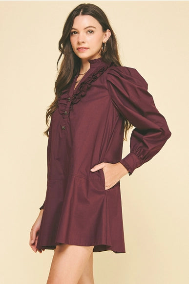 Ruffled Detail Mini Dress