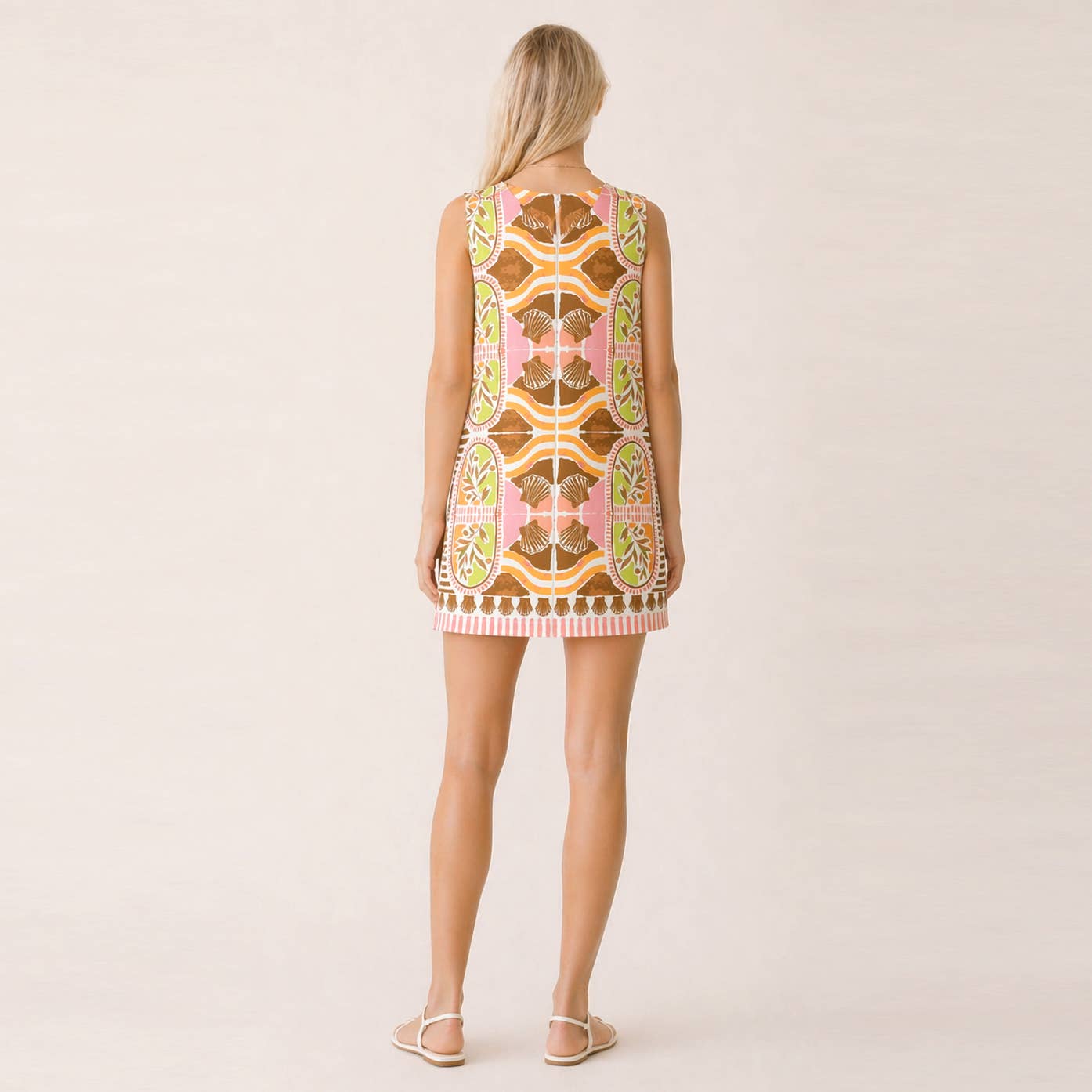 Sadie Seaside Mosaic Shift Mini Dress