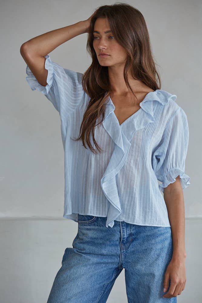 Lillie Buttondown V-Neck Top