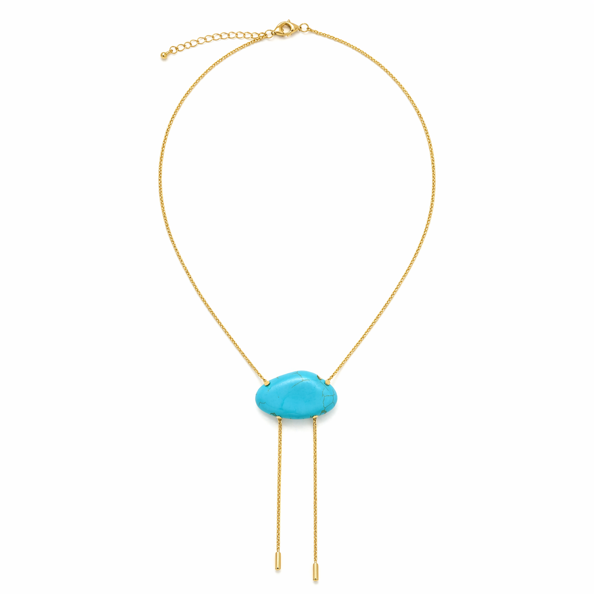 Turquoise Stone Bolo Necklace