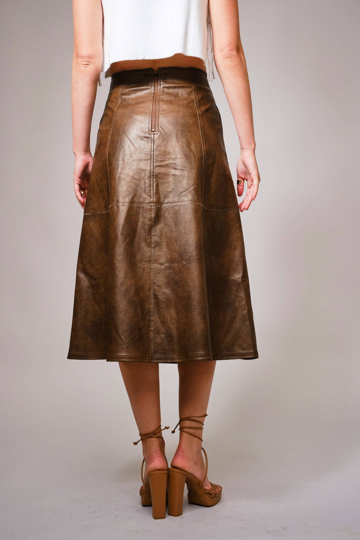 Rory Zigzag Seam Midi Skirt