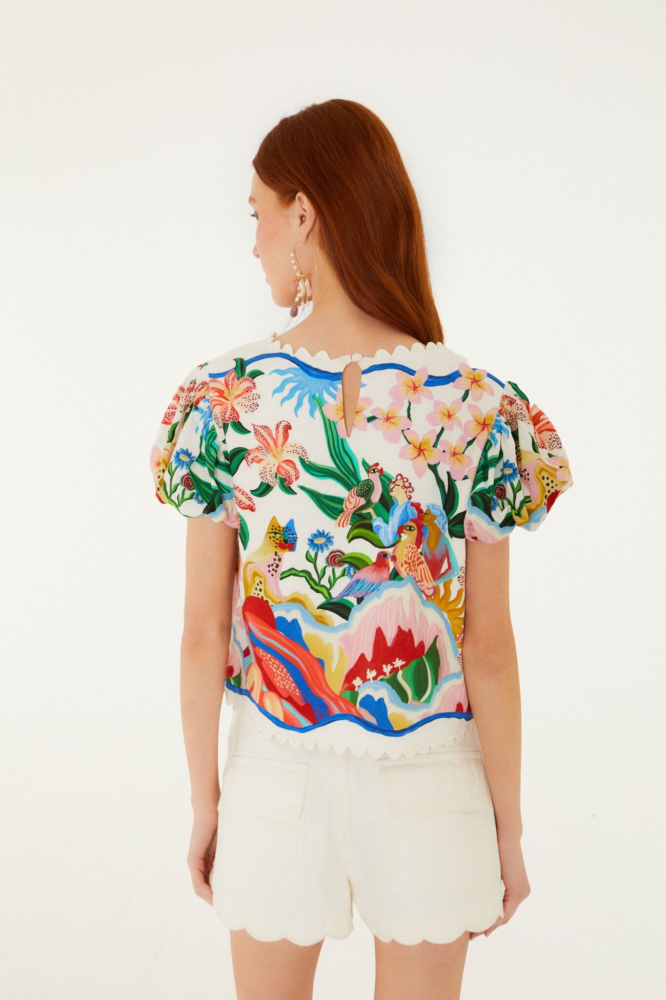 Canvas Scalloped Shorts