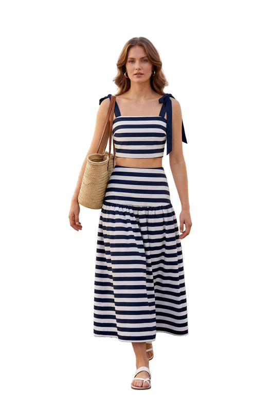 Macie Striped Skirt Set