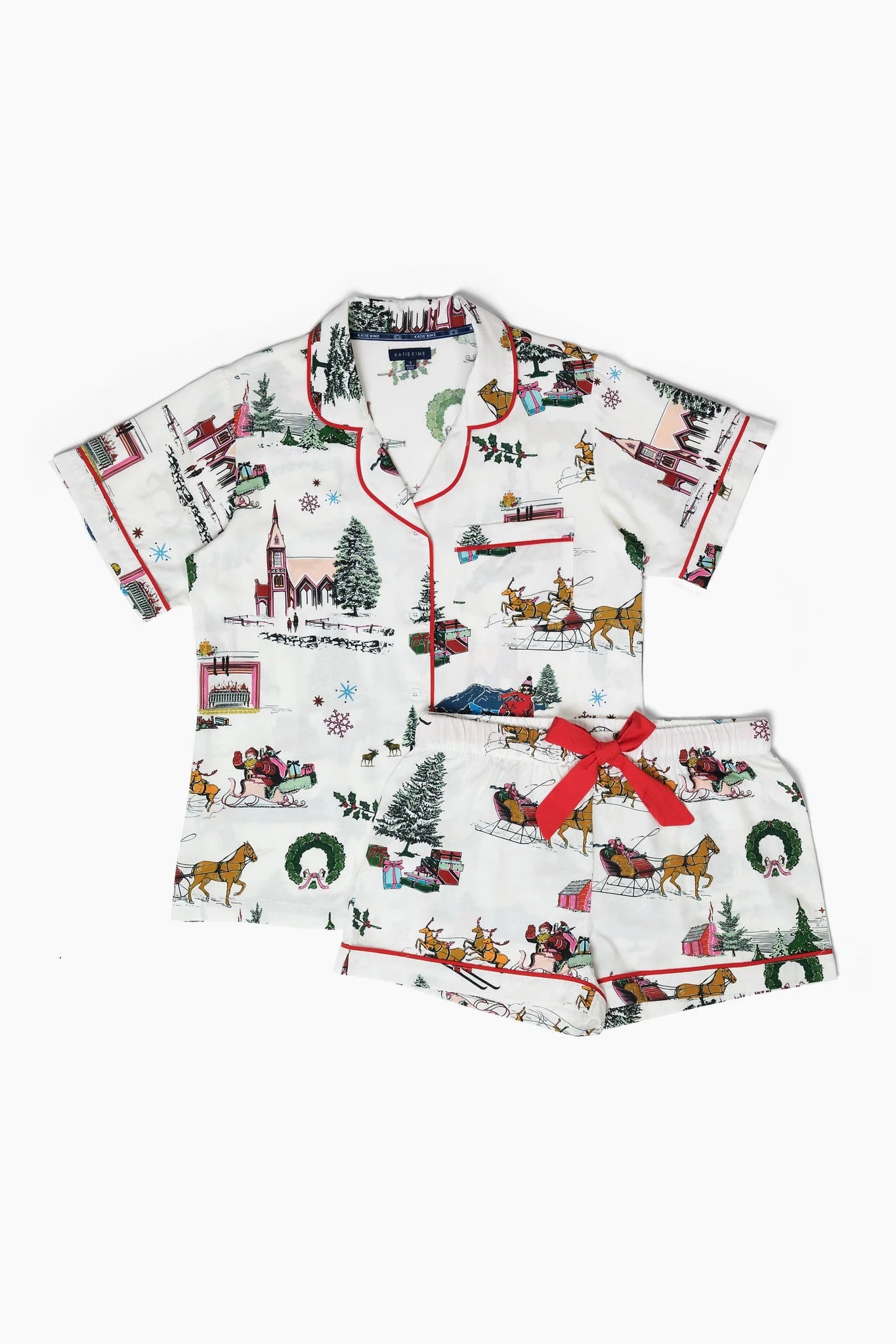 Holiday Toile Pajama Shorts Set