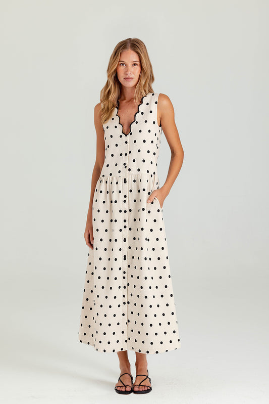 Sundays Polka Dot Sabrina Dress - Polka Dot