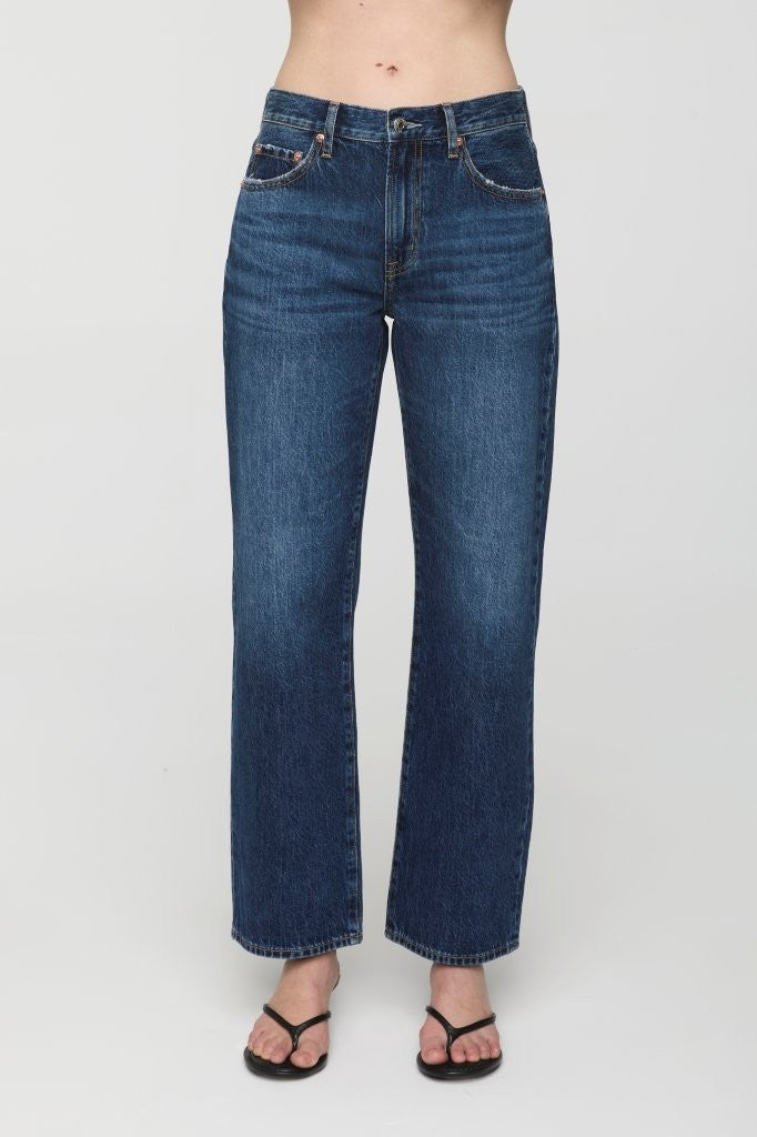 Lexi Mid Rise Bowed Straight Jean