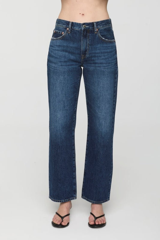 Lexi Mid Rise Bowed Straight Jean