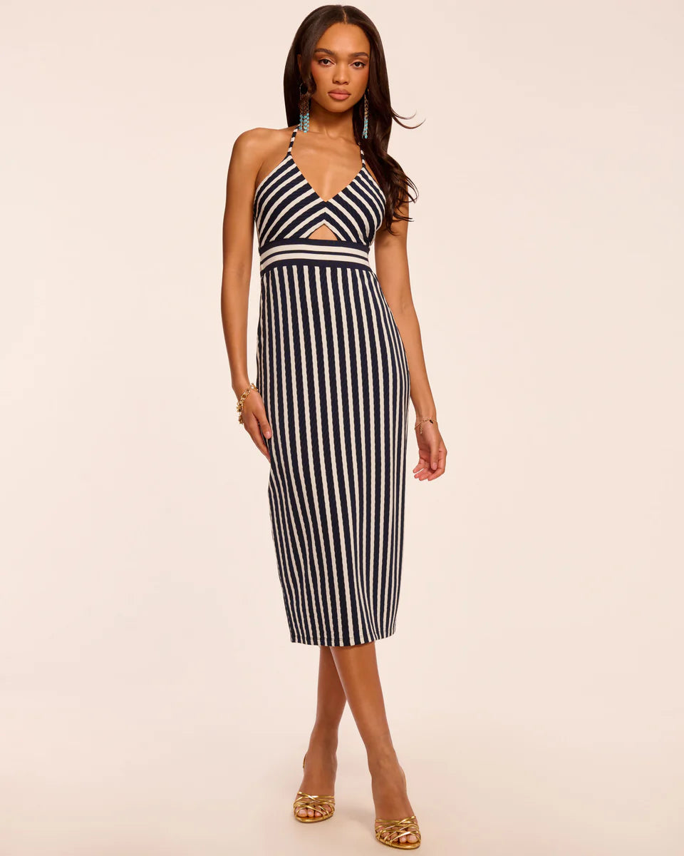 Stevie Textured Stripe Midi Dress