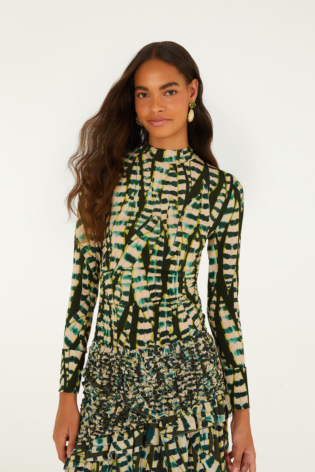 Striped Leaves Blouse