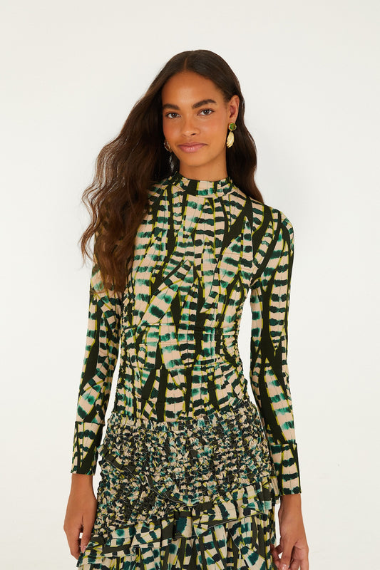 Striped Leaves Blouse