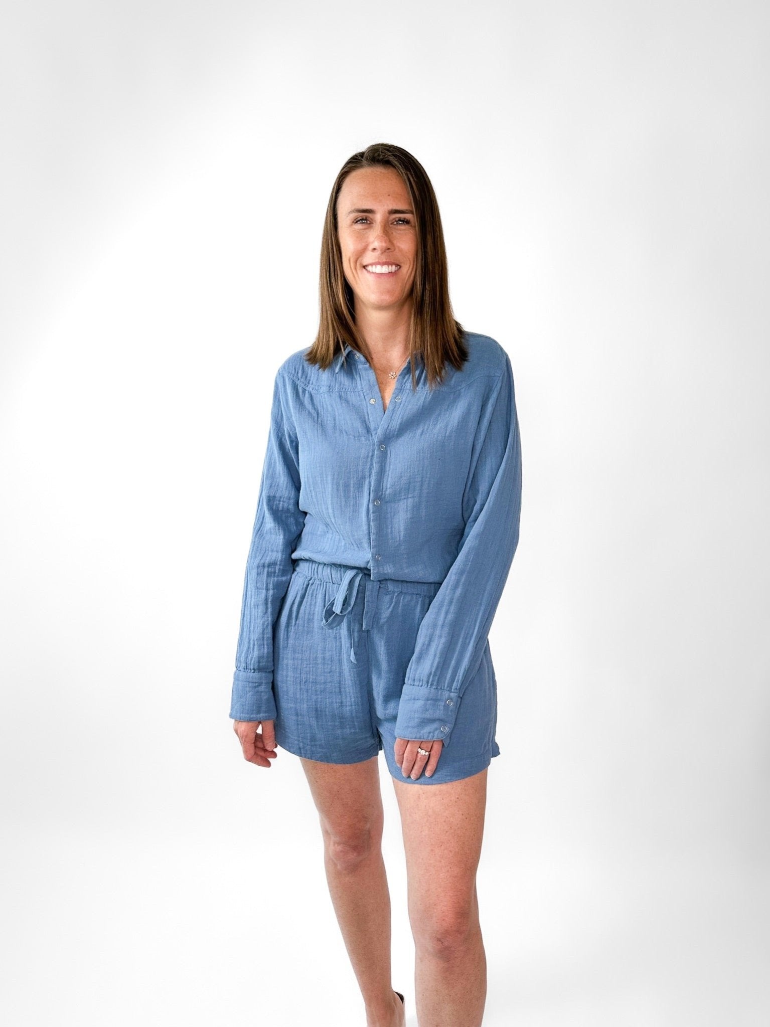 Shelby Button Down Romper - Frock Shop