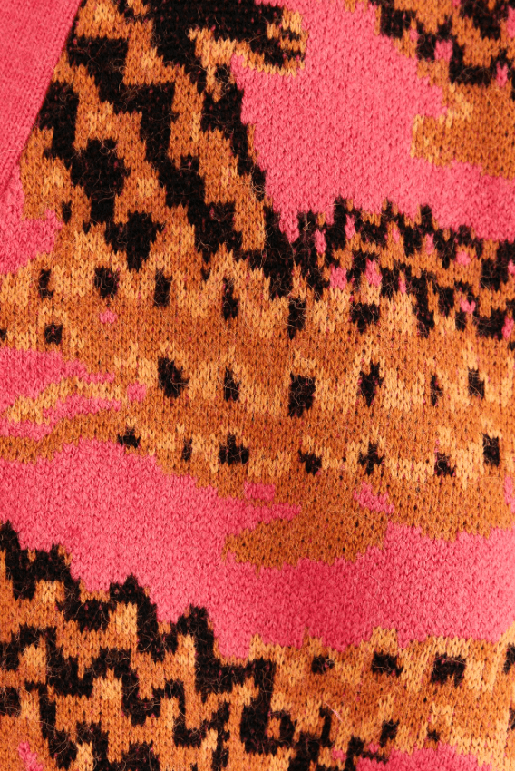 Croco Pink Knit Cardigan - Frock Shop