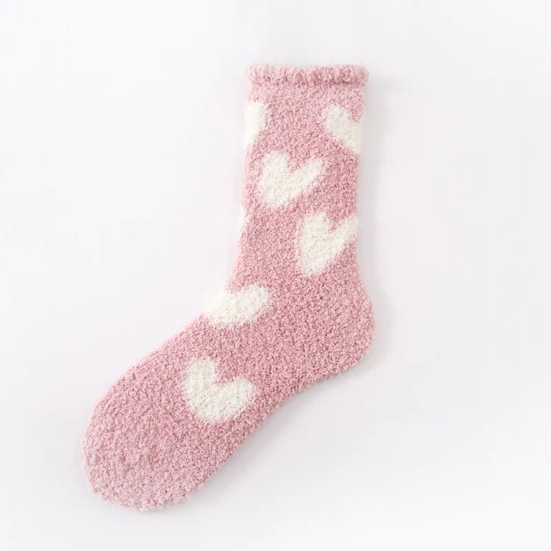Fuzzy Heart Socks - Frock Shop