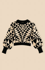 Heart Deco Black Knit Sweater - Frock Shop