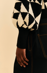 Heart Deco Black Knit Sweater - Frock Shop