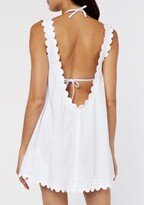 Low Back Dress in Poplin with Ric Rac Embroidery - Frock Shop