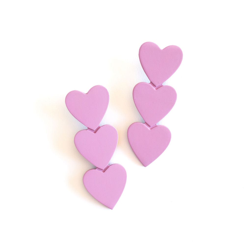 Matte Pink Heart Earrings - Frock Shop