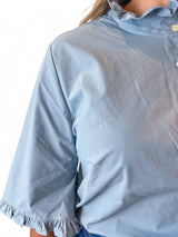 Ruffle Collar Short Sleeve Top - Frock Shop