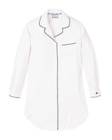White Nightshirt With Black Pining - Frock Shop